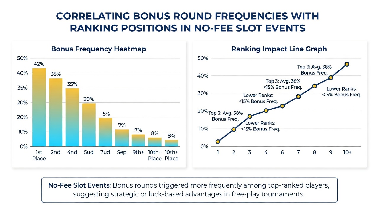 Table displaying average bonus round intervals for players grouped by final leaderboard quartile in complimentary slot competitions