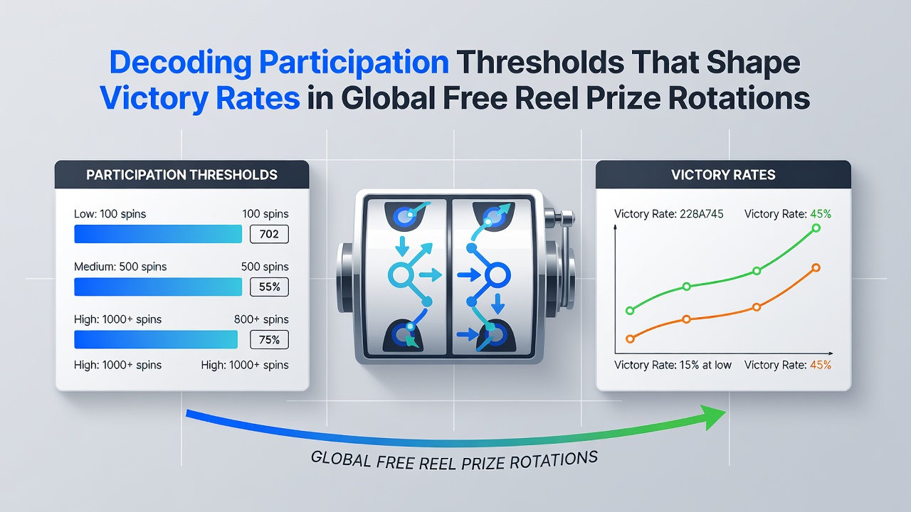 Visual breakdown of participation thresholds and victory metrics across global free reel prize rotations