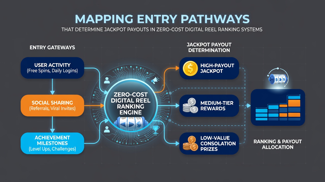 Flowchart illustrating how accumulated points convert into jackpot eligibility tiers