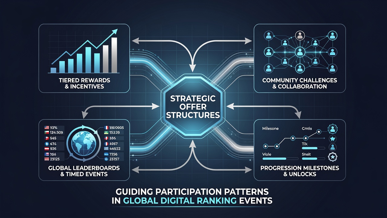 Global participation heatmaps showing offer structure impacts on digital ranking events